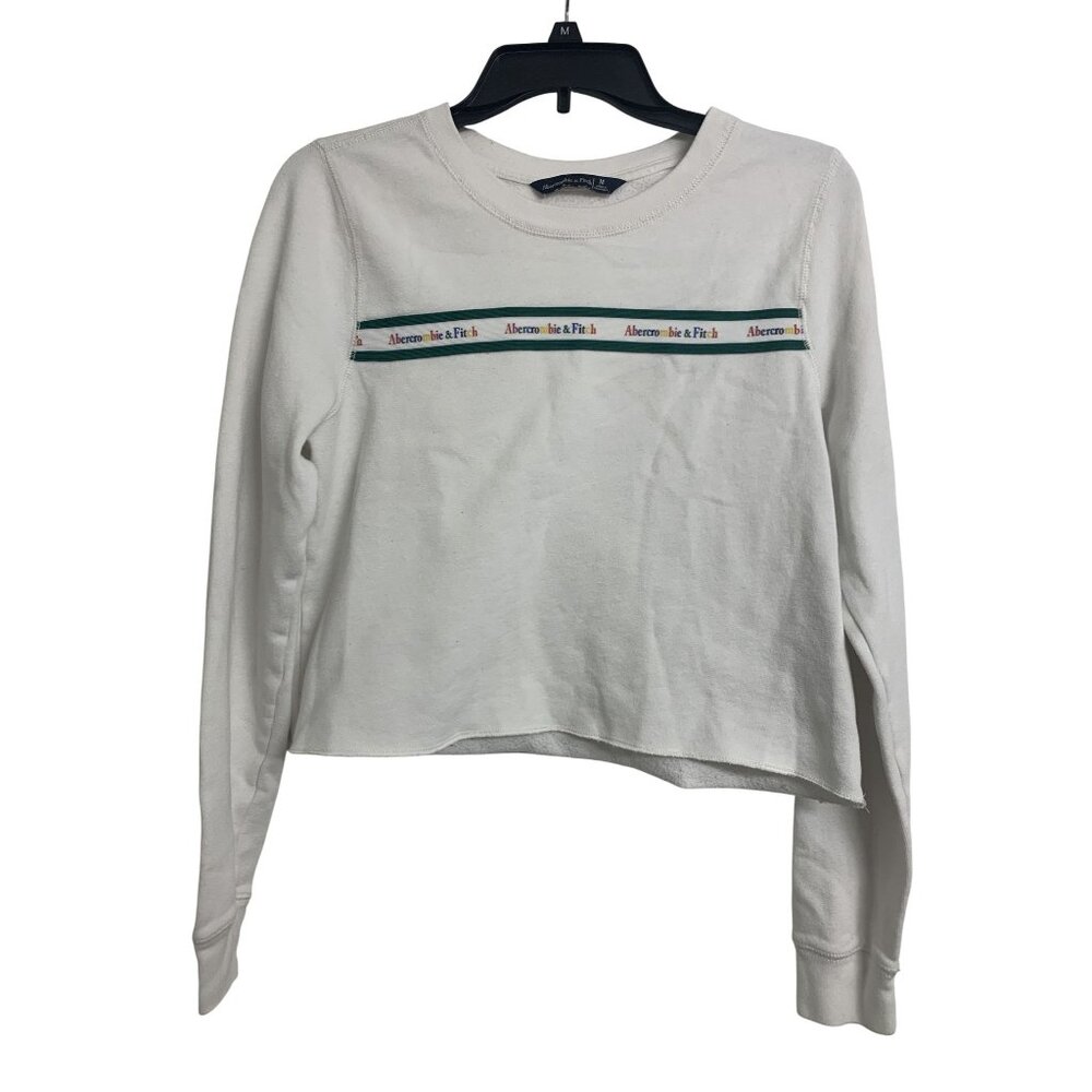Abercrombie & Fitch Cropped Cotton Pullover Y2K Sweatshirt Size M